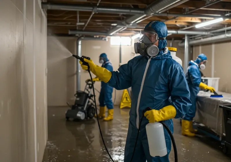 Basement Sanitization and Antimicrobial Treatment process in Devens, MA